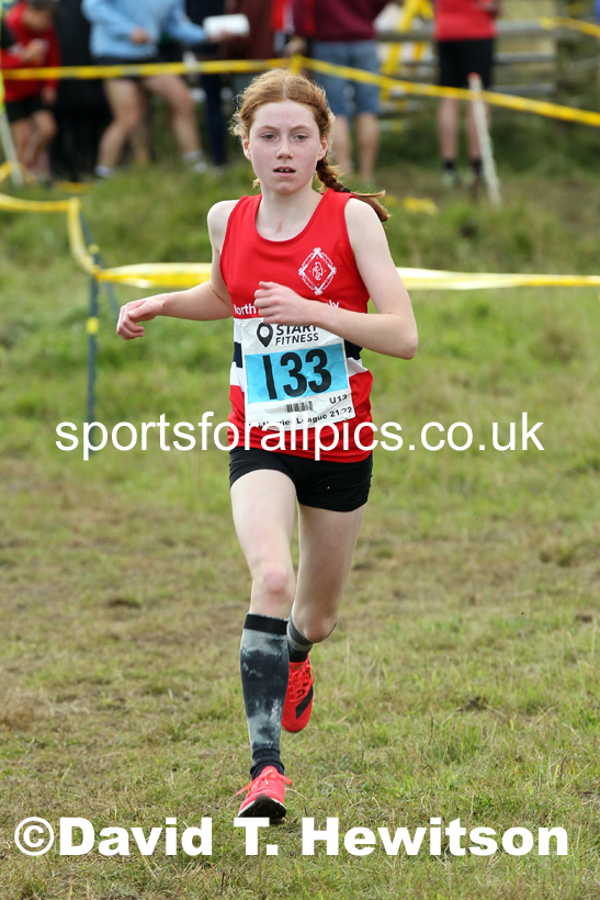 Girls under-15s 2021 North Eastern Harrier League, Druridge Bay. Photo: David T. Hewitson/Sports for All Pics